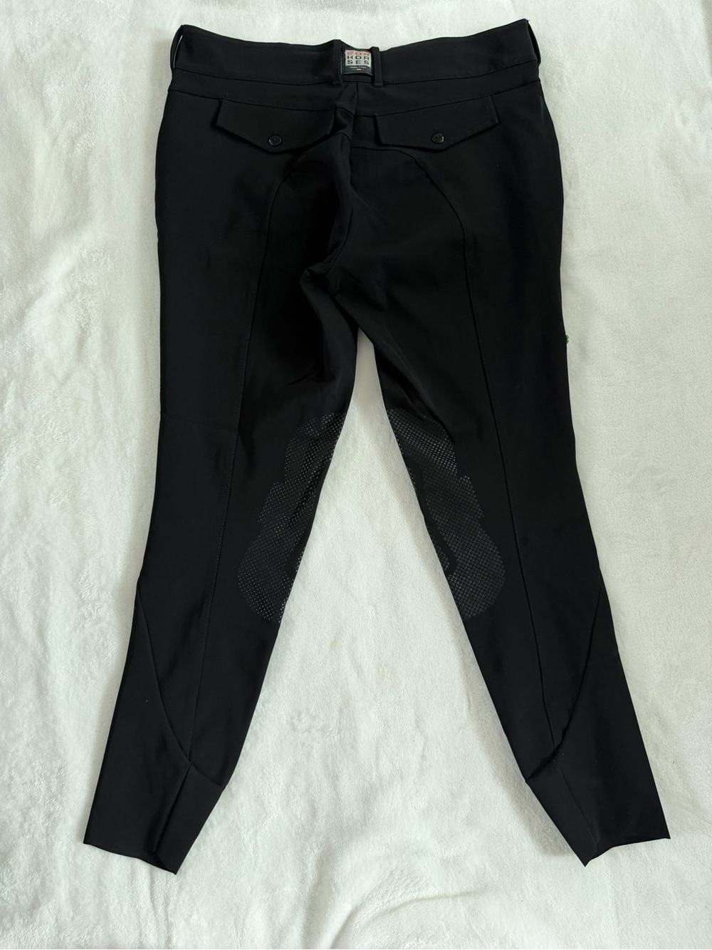 Black Equestrian Riding Breeches with Silicone Grip Panels - Picture 4 of 4